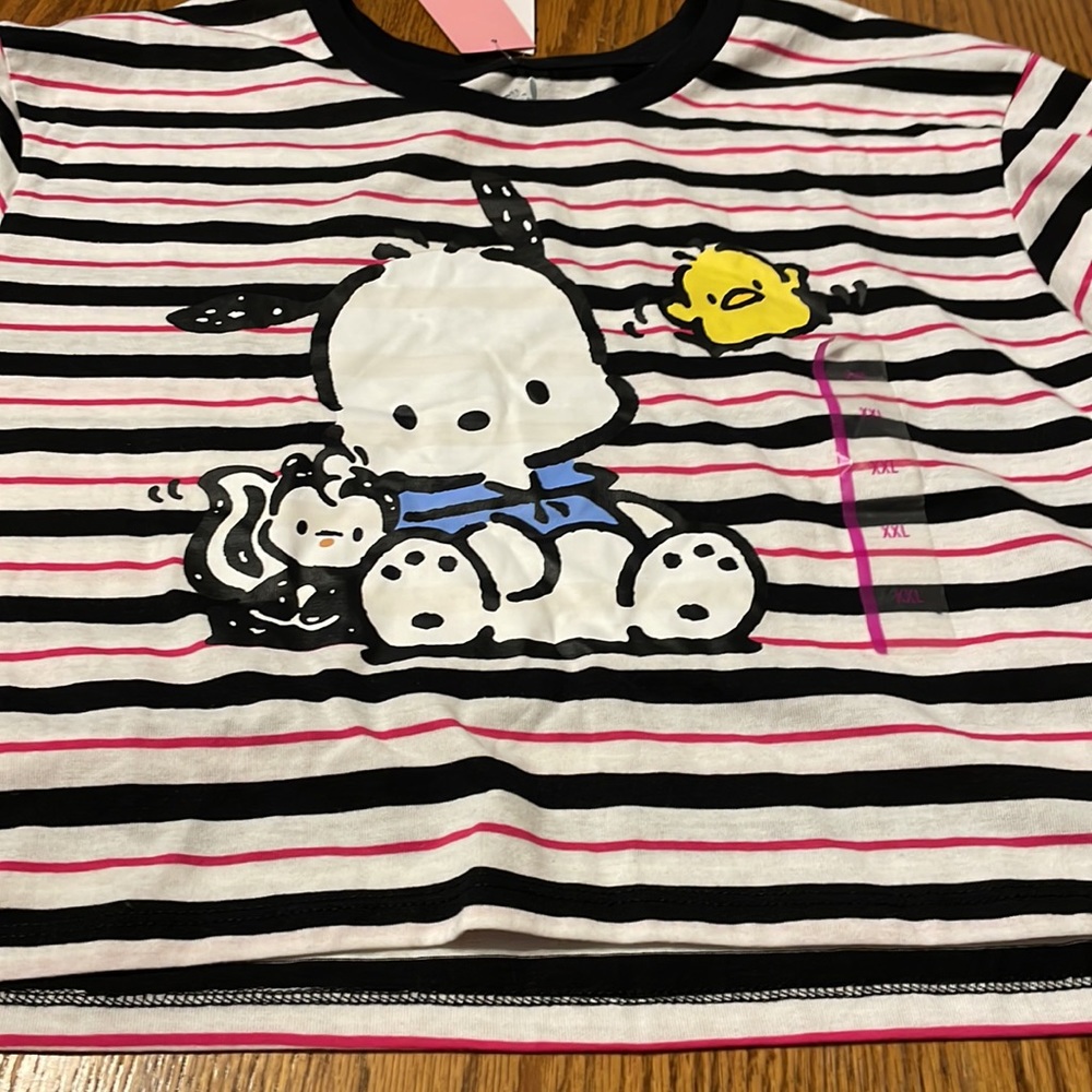 Pochacco stripped cropped top
